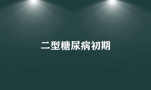 二型糖尿病初期