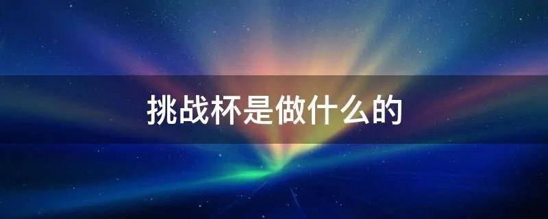 挑战杯是做什么的