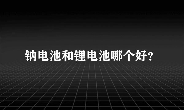 钠电池和锂电池哪个好?