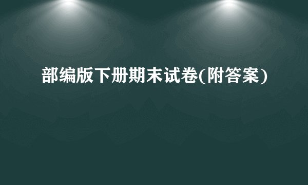 部编版下册期末试卷(附答案)