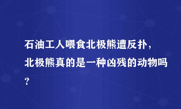 石油工人喂食北极熊遭反扑,北极熊真的是一种凶残的动物吗?