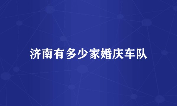 济南有多少家婚庆车队
