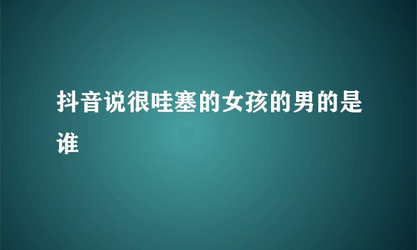 抖音说很哇塞的女孩的男的是谁