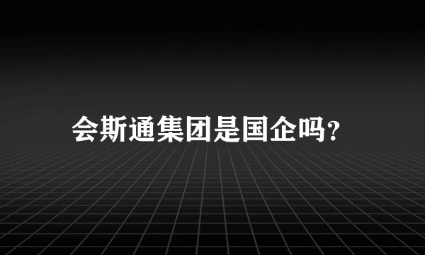 会斯通集团是国企吗？