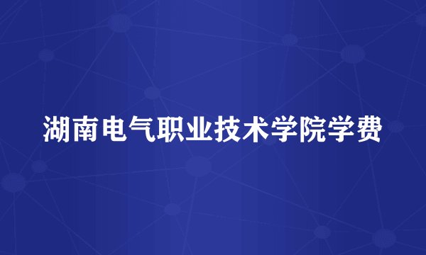 湖南电气职业技术学院学费