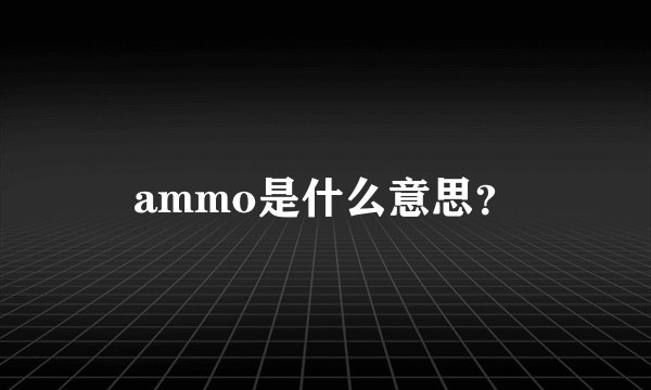 ammo是什么意思？