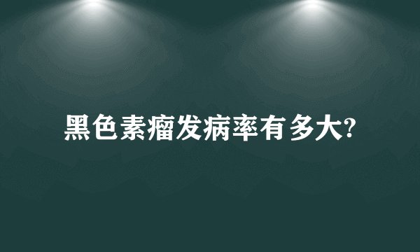 黑色素瘤发病率有多大?
