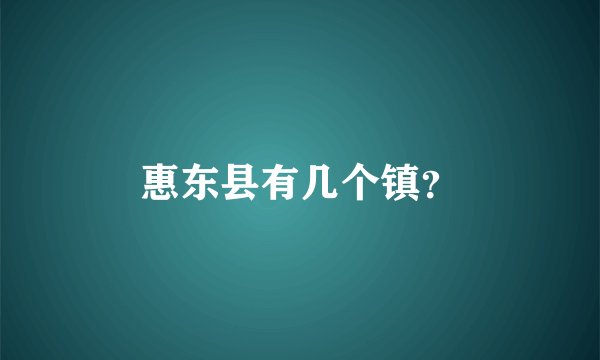 惠东县有几个镇？