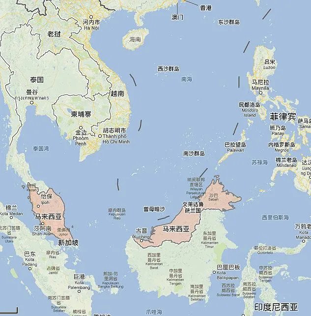 马来西亚在地图的什么位置?