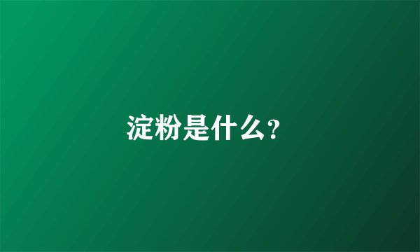 淀粉是什么？