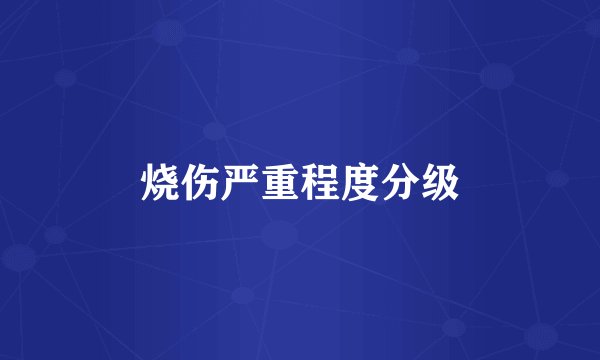 烧伤严重程度分级
