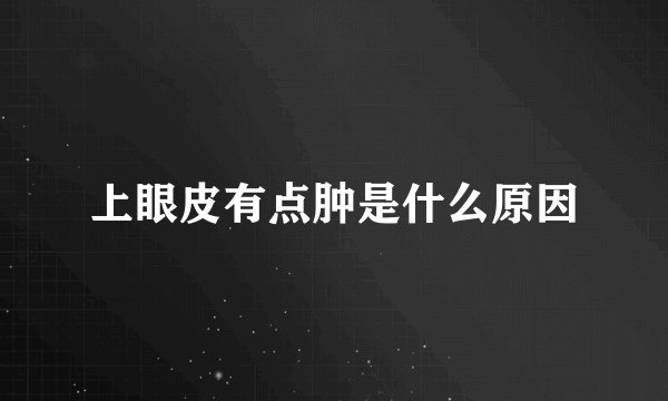 上眼皮有点肿是什么原因