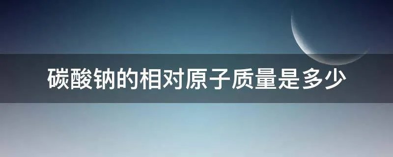 碳酸钠的相对原子质量是多少