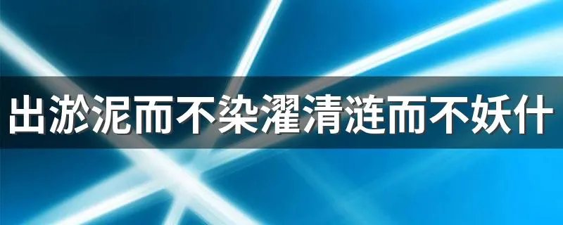 出淤泥而不染濯清涟而不妖什么意思 一起来看一下解释