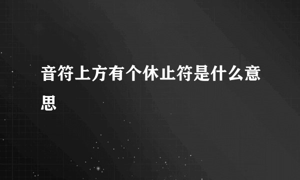 音符上方有个休止符是什么意思