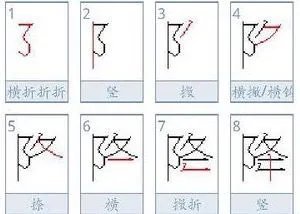“降”的笔顺应该怎么写？