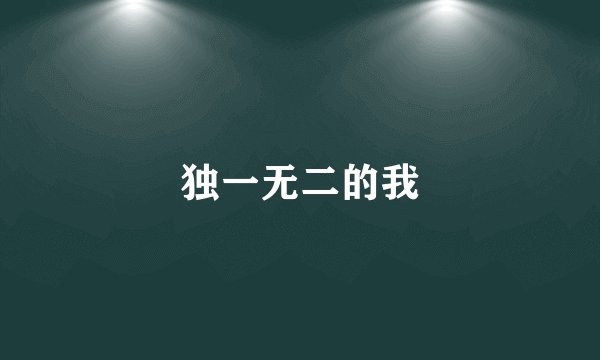 独一无二的我