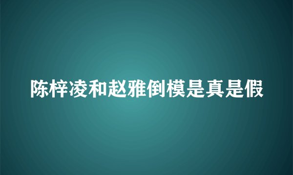 陈梓凌和赵雅倒模是真是假