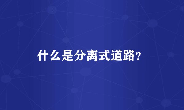 什么是分离式道路？