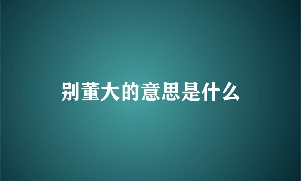 别董大的意思是什么
