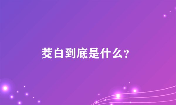 茭白到底是什么？