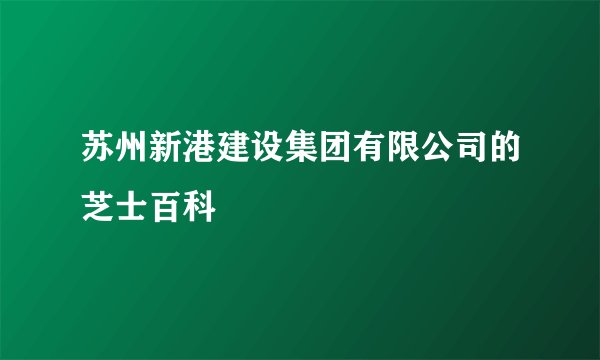 苏州新港建设集团有限公司的芝士百科