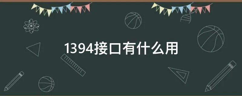 1394接口有什么用