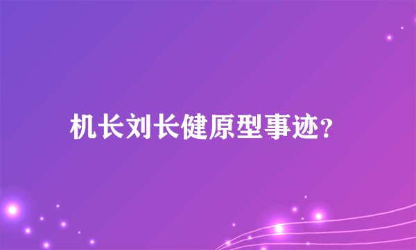 机长刘长健原型事迹？