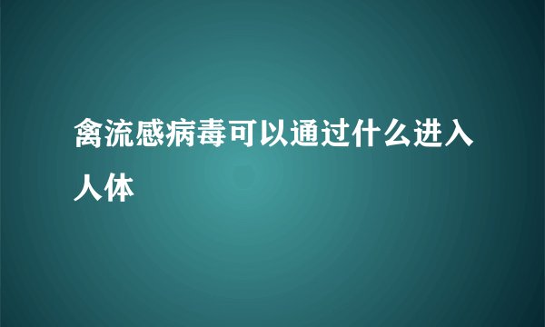 禽流感病毒可以通过什么进入人体