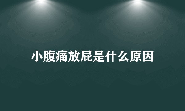 小腹痛放屁是什么原因