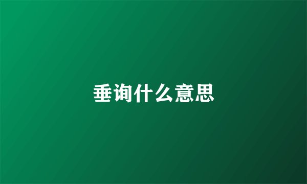 垂询什么意思