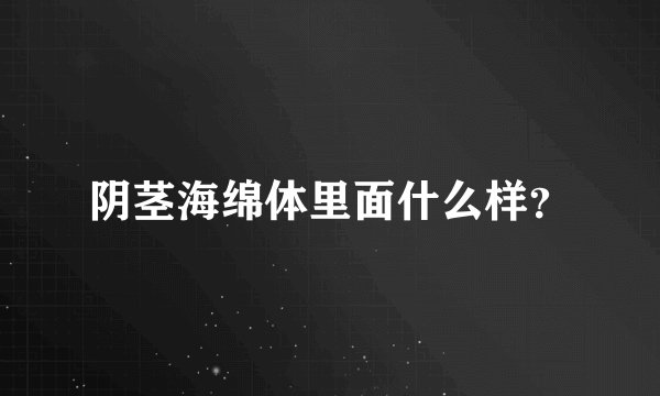 阴茎海绵体里面什么样？