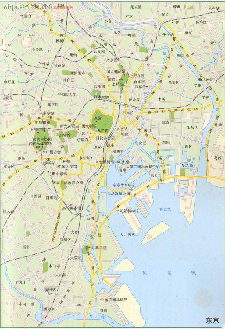 日本东京地图。