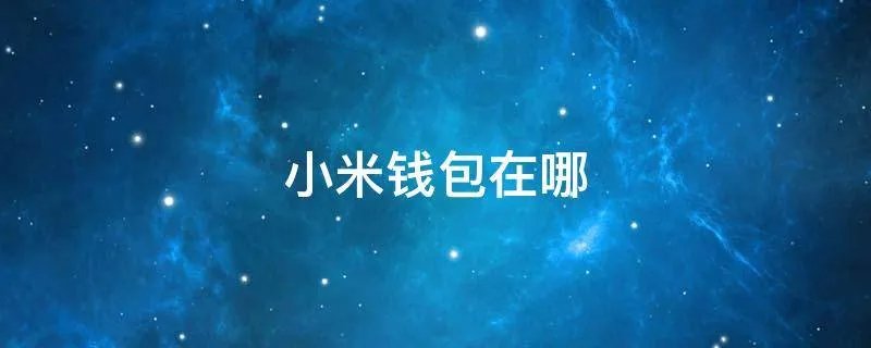 小米钱包在哪