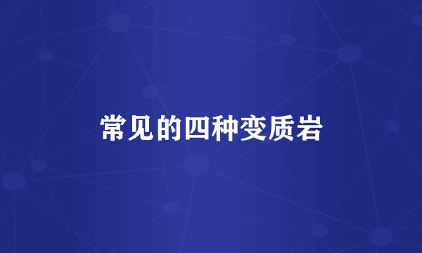 常见的四种变质岩
