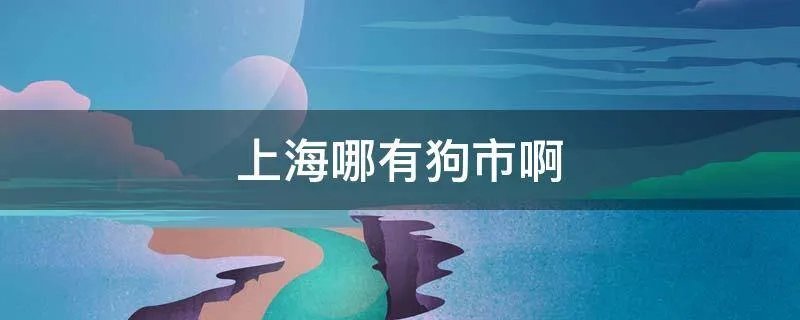 上海哪有狗市啊