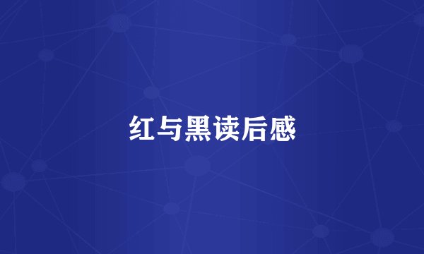 红与黑读后感