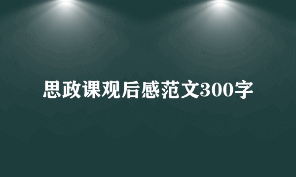 思政课观后感范文300字
