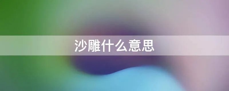 沙雕什么意思