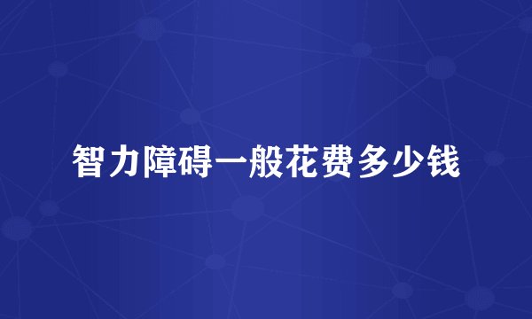 智力障碍一般花费多少钱