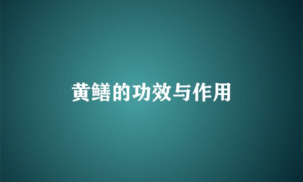 黄鳝的功效与作用
