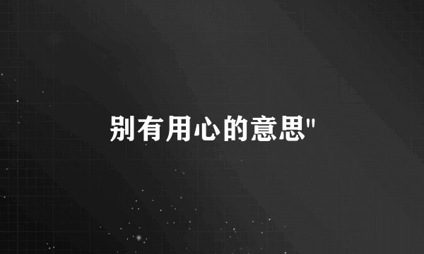 别有用心的意思