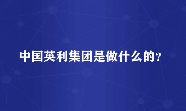 中国英利集团是做什么的？