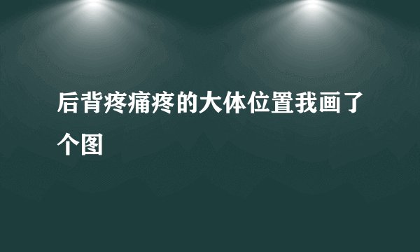 后背疼痛疼的大体位置我画了个图