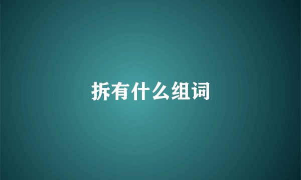 拆有什么组词