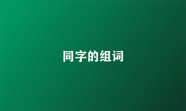 同字的组词