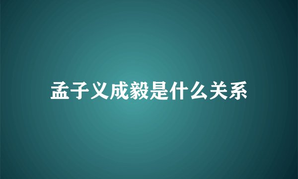 孟子义成毅是什么关系