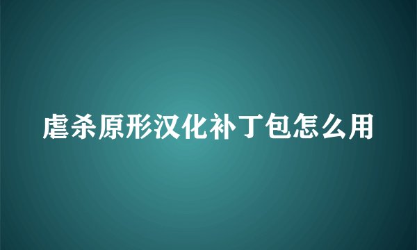 虐杀原形汉化补丁包怎么用