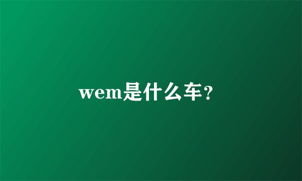 wem是什么车?