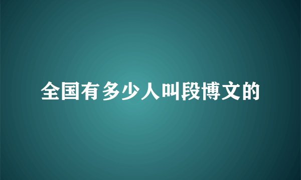 全国有多少人叫段博文的